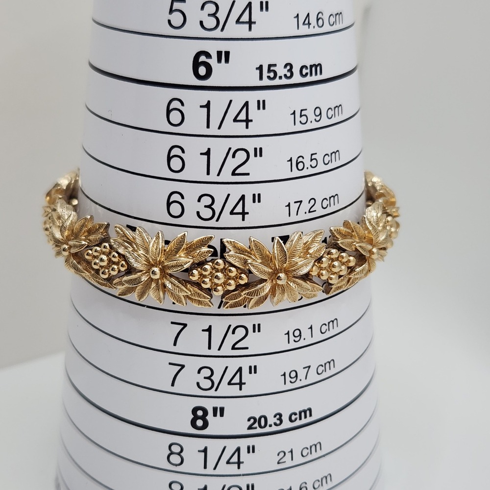 Vintage Floral Leaf Textured Link Bracelet Sarah Coventry Elegant Collectible - Picture 6 of 8